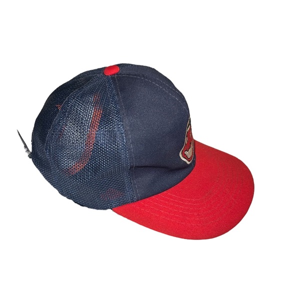 VTG 90s Cleveland Indians Chief Wahoo Youth Snapback Hat Cap Grosscap - Picture 2 of 5